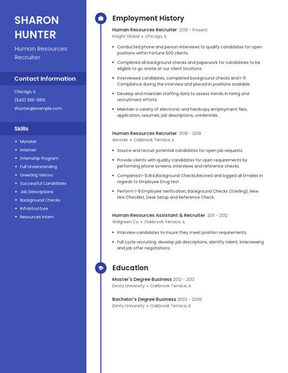 Human Resources Recruiter Resume