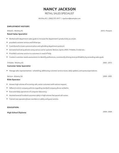Resume example 10
